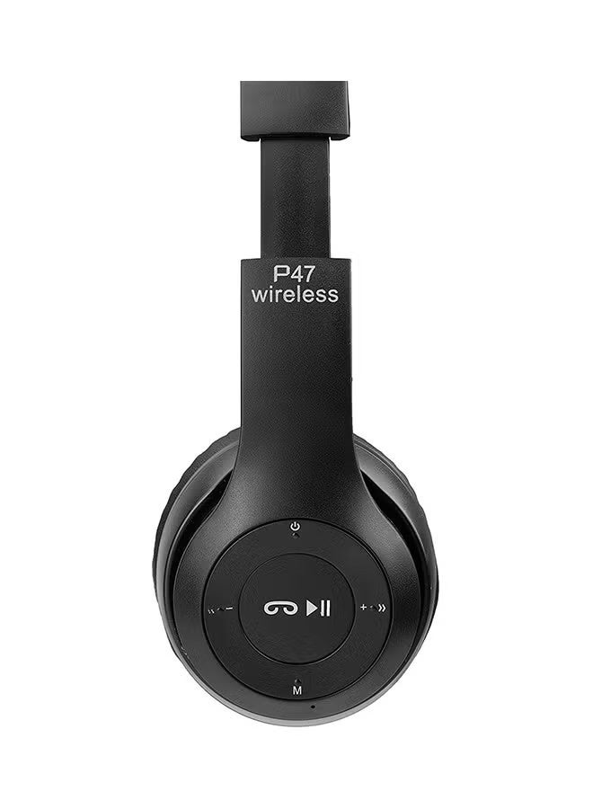 ي47 سماعة رأس لاسلكية P47 سوداء - Image 1